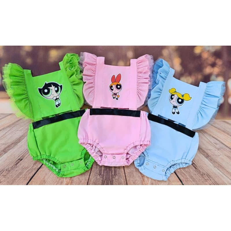 jardineira meninas super poderosas vestido meninas super poderosas romper docinho romper meninas super poderosas