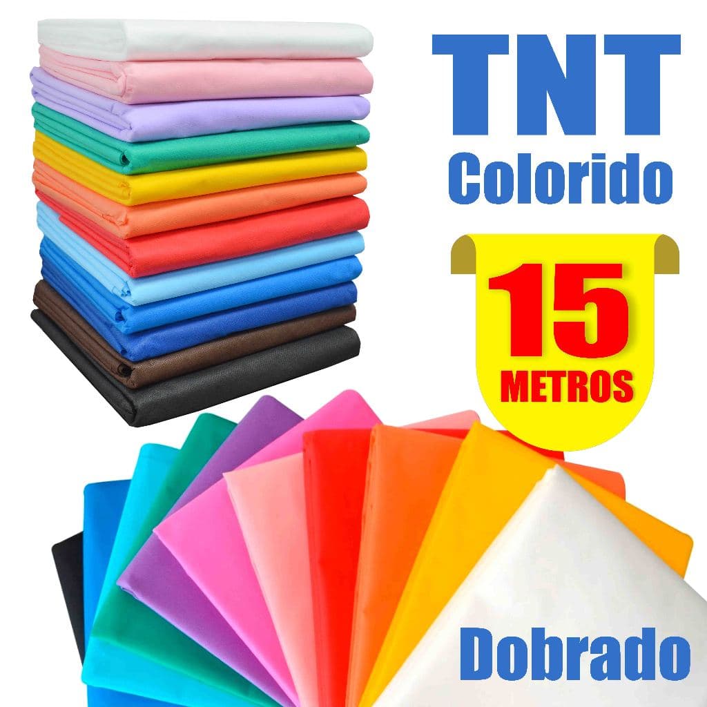 TNT Liso Colorido com 15 metros - 1,40m largura 40gm com Excelente Qualidade DOBRADO
