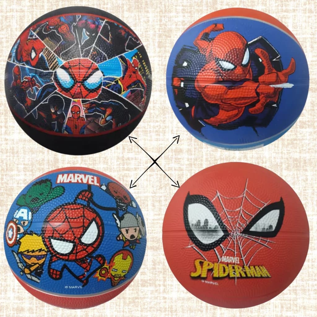 Bola de Basquete Infantil Marvel Tamanho 3 - Homem aranha, Azul, Vermelha, Preta e dos Vingadores