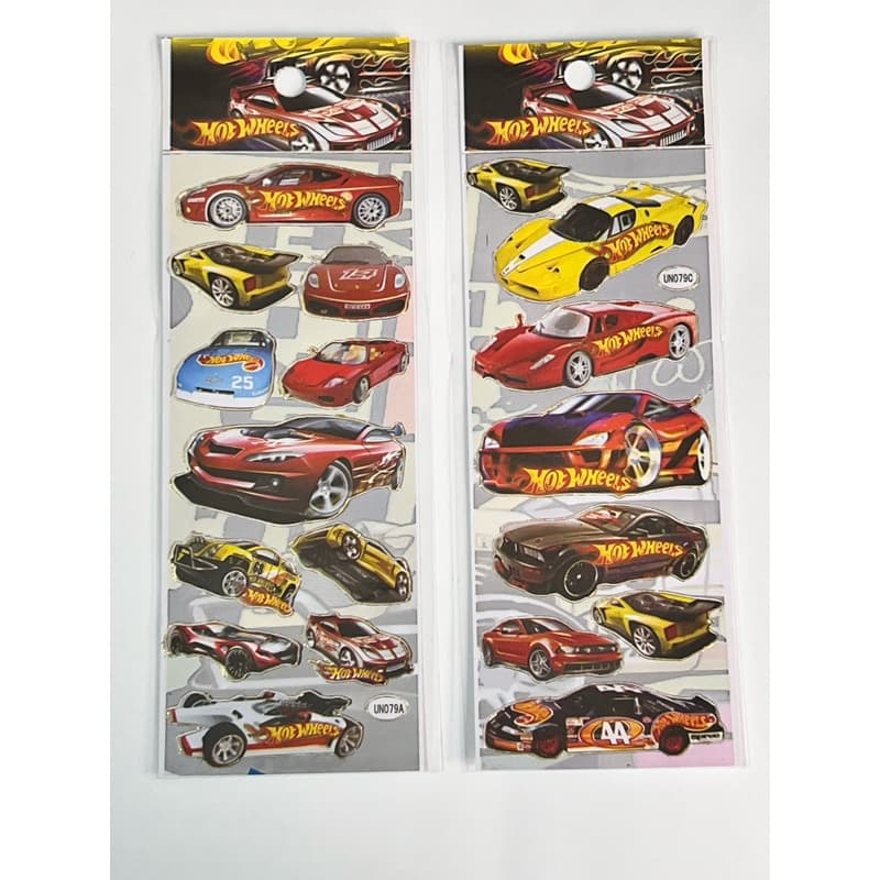 10 Cartelas Adesivo Infantil  Carrinhos Hotwheels