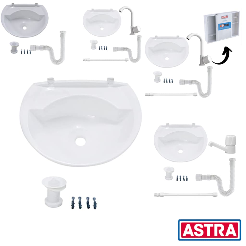 Lavatório Plástico 36x28cm 3,8 lts Branco Astra