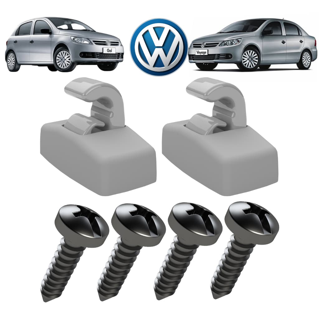 Kit Do Suporte Do Quebra-Sol Cor Cinza Amarok Bora Gol Passat Polo Saveiro Voyage