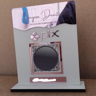 Placa Qr code em MDF e Acrilico