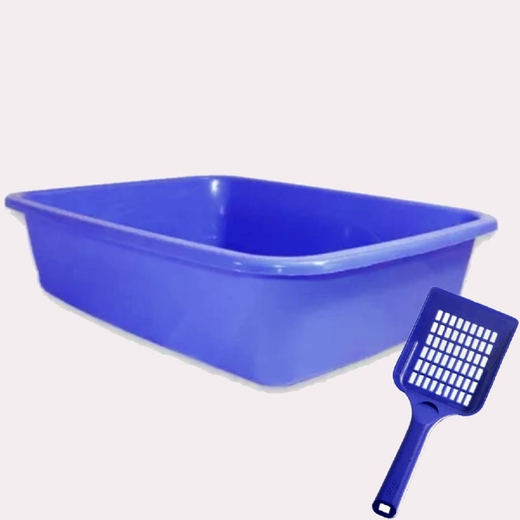 Caixa de Areia Gatos Grande Bandeja Higiênica Para Areia Pra Gato Grande Azul