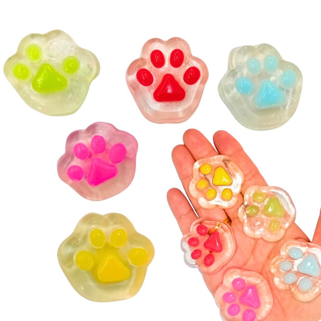 Kit 5 Mini Taba Squish Patinhas Cachorro Kawaii Tik Tok