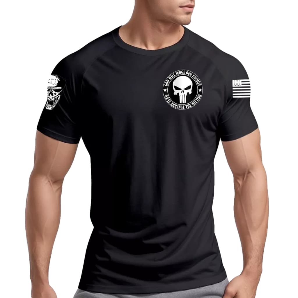 Camiseta Dry Fit Original Masculina Caveira Justiça p/Treino Muscle Fit