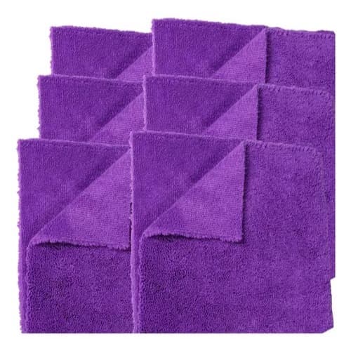 6 Unidades - Pano Microfibra Automotivo Toalha 28x28 Zacs Roxo