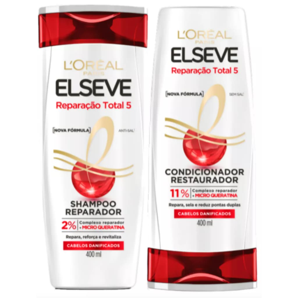 Kit Elseve Reparação Total 5 - Shampoo e Condicionador 400ml