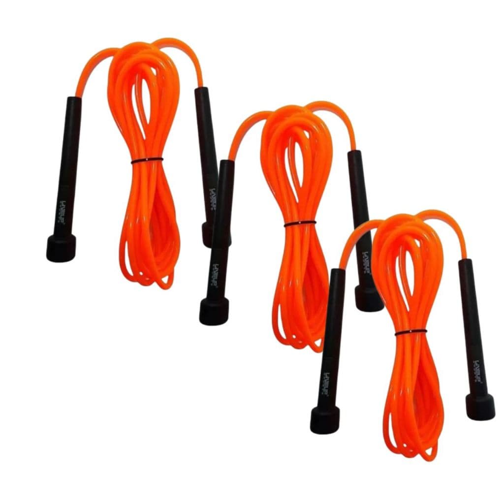 Kit 3 Corda Pular Treino Funcional Cross Speed Rope - Liveup Cor Laranja