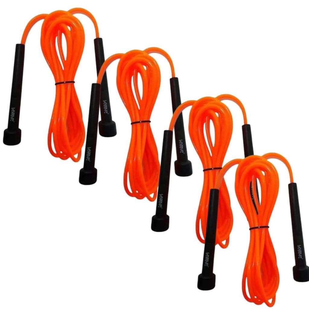 Kit 4 Corda Pular Treino Funcional Cross Speed Rope - Liveup Cor Laranja