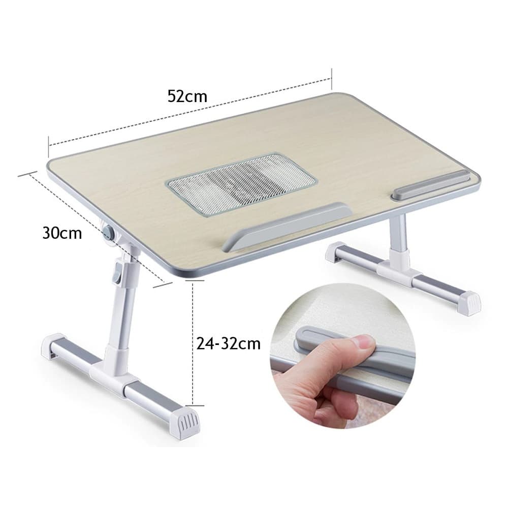 Mesa com Cooler para Notebook Até 15,6", Articulada, Ajuste de Altura, Dobrável, MDF, XGEAR A8