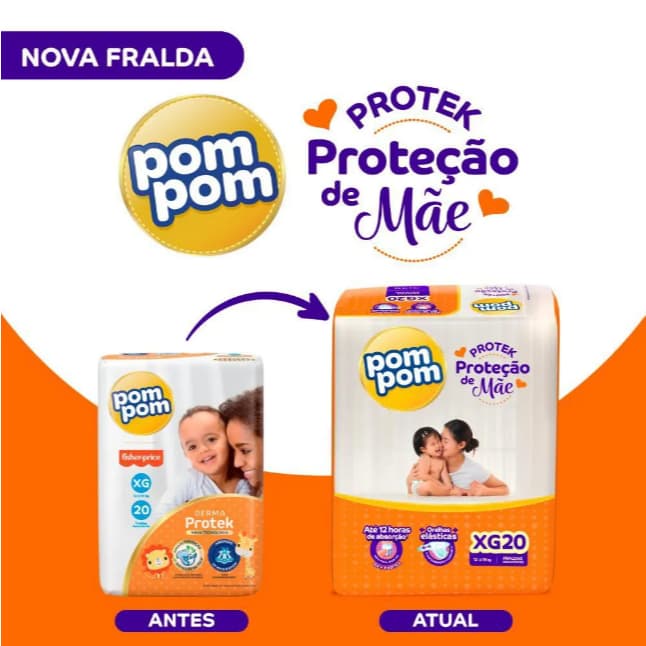 Fralda Pom Pom Derma Protek XG com 20 Unidades