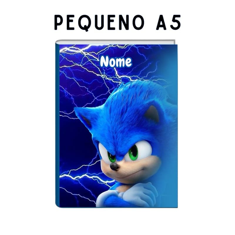 Caderno Pequeno de Brochura Personalizado Sônic - A5 Pequeno