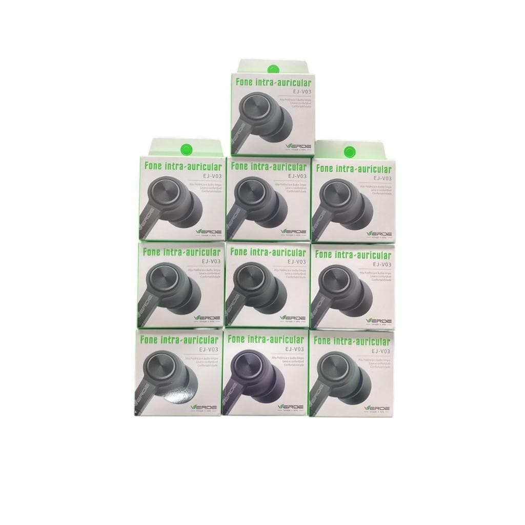 Kit 10 Fones P2 Com Microfone Fio Da Marca Verde V03