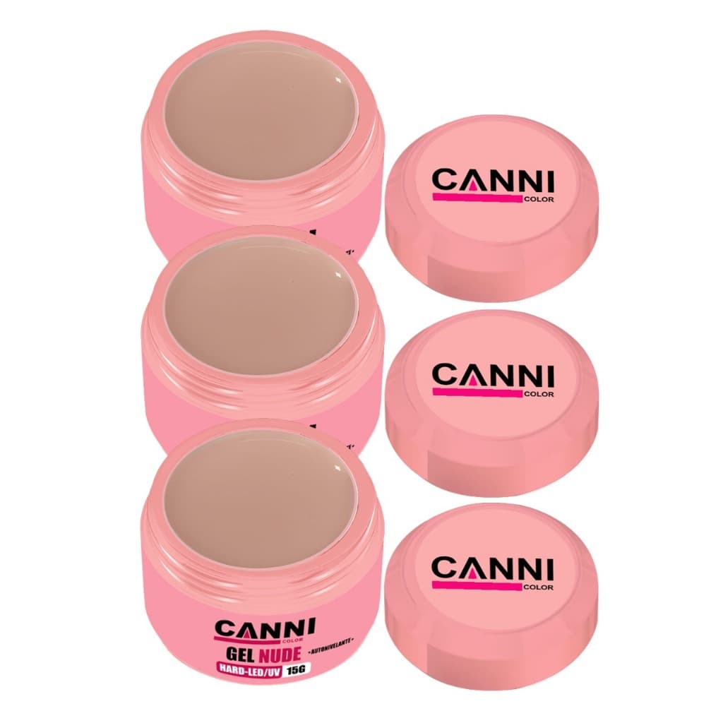 KIt Gel Unha Hard LED&UV autonivelante 15 Gramas canni color  3 Unidades Nude 15G