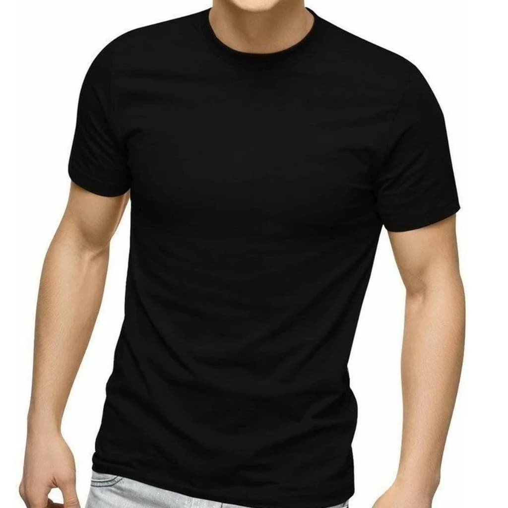 Camiseta Masculina Preta Lisa 100% Algodão PROMOÇÃO