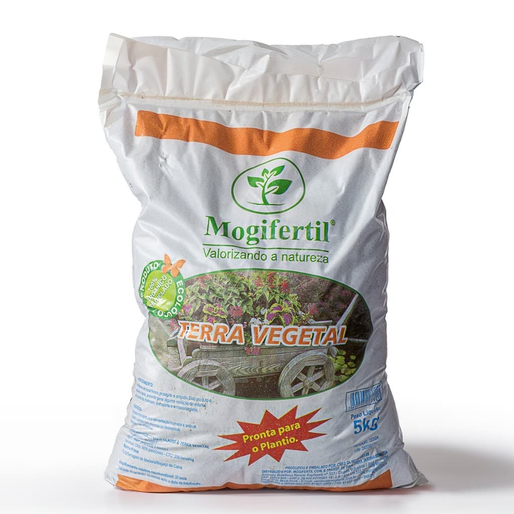 Terra Preta Vegetal Adubada Orgânica Mogifertil 5Kg Substrato Natural Para Jardinagem