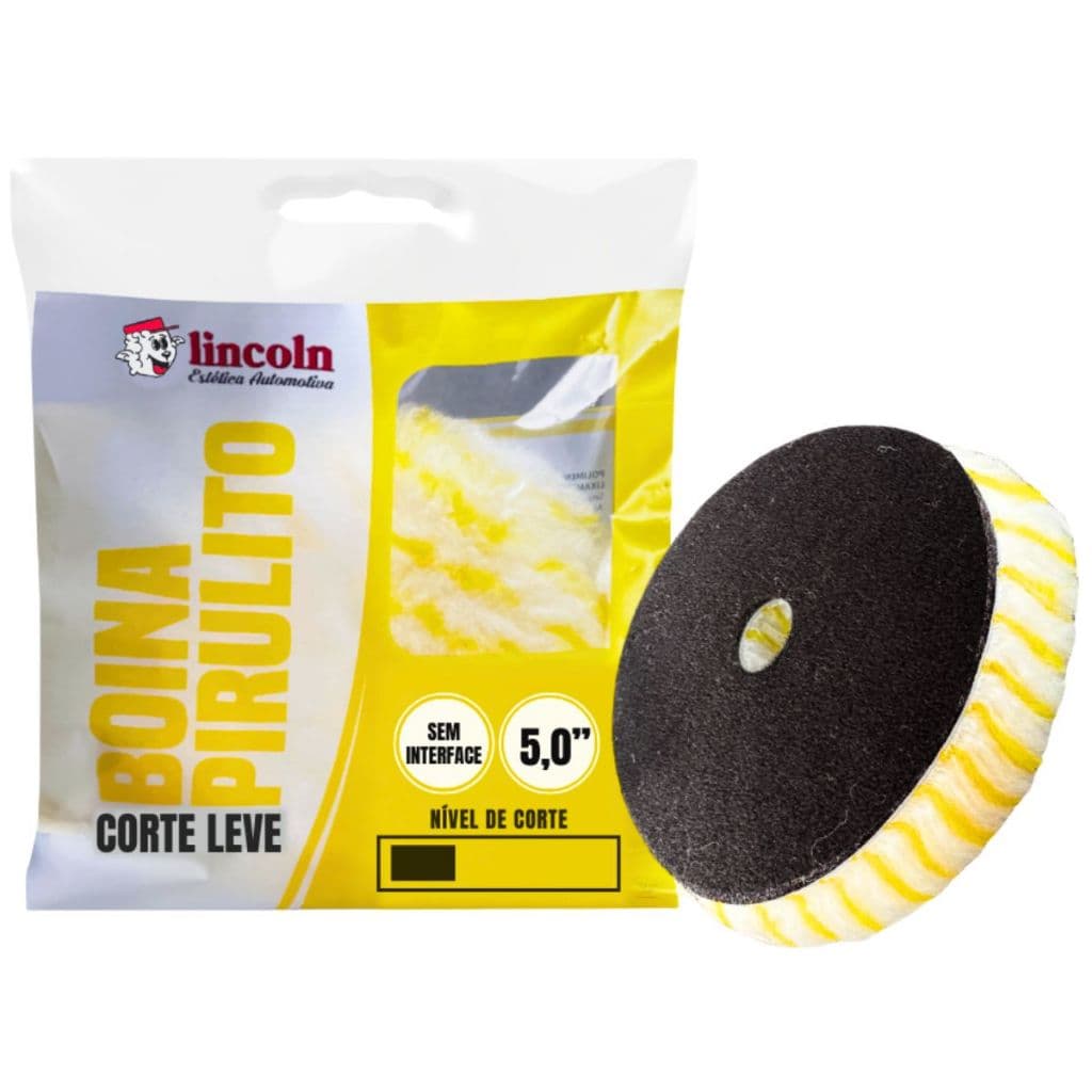 Boina De Lã Pirulito Amarela Sem Interface Corte Leve 5 Polegadas Lincoln