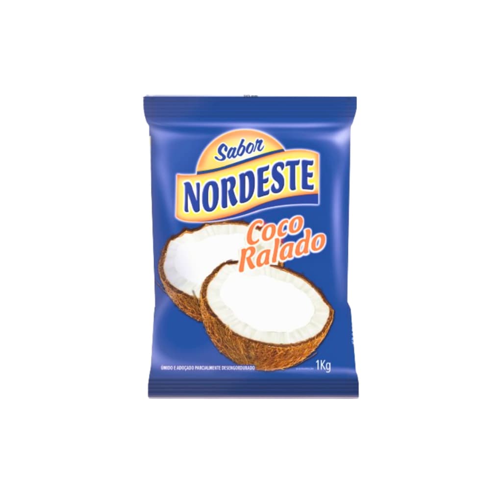 Coco do Vale Sabor Nordeste Coco Ralado Úmido e Adoçado 1kg – Coco para Sobremesas e Recheios
