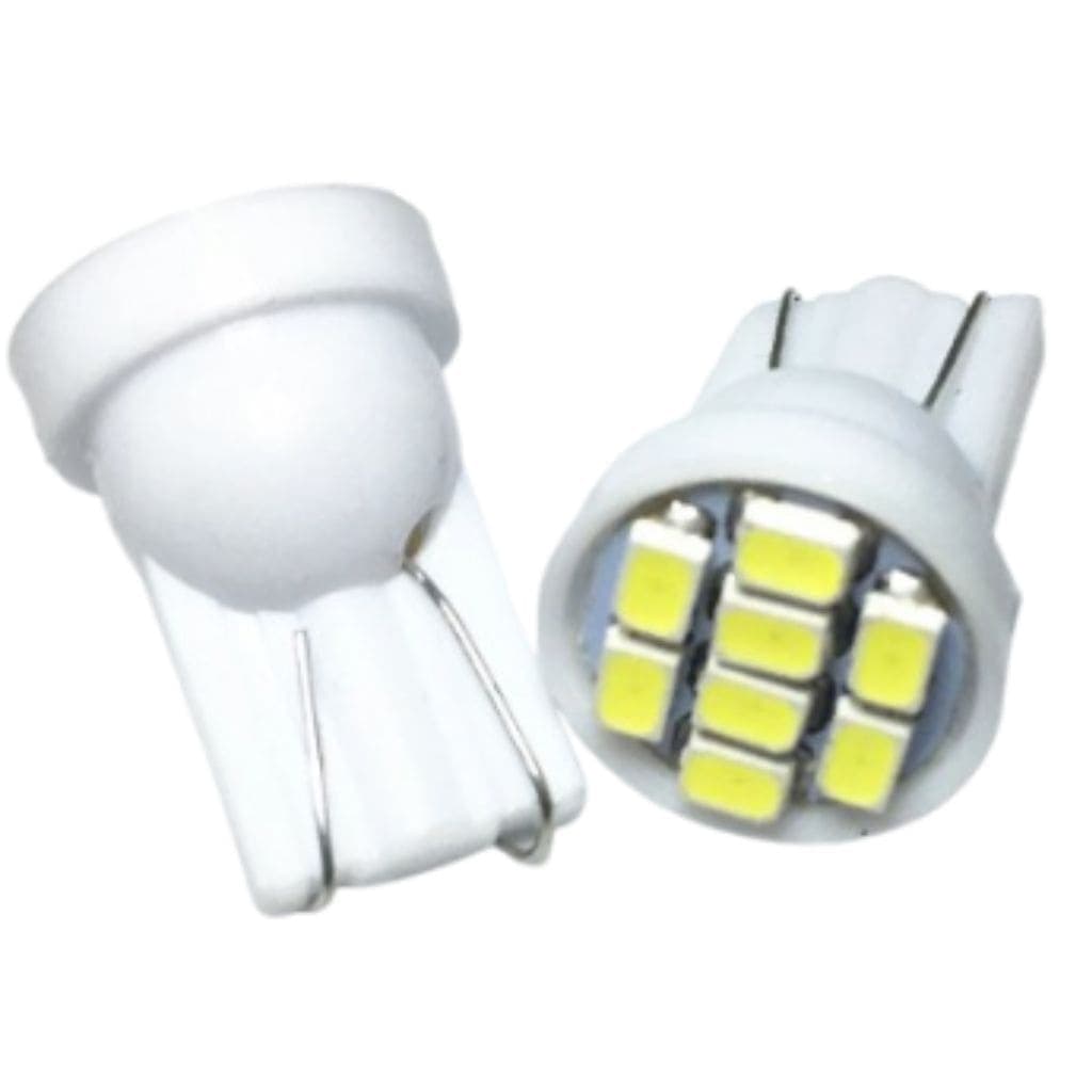 2x Lâmpadas T10 8 Led W5w Branco Pingo Luz Farolete 12v