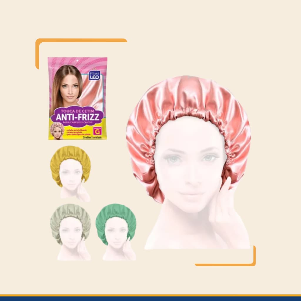 Touca de cabelo cetim grande evitar frizz dormir cuidados capilares cabelo cacheado Liso proteger  anti-frizz alisar hid