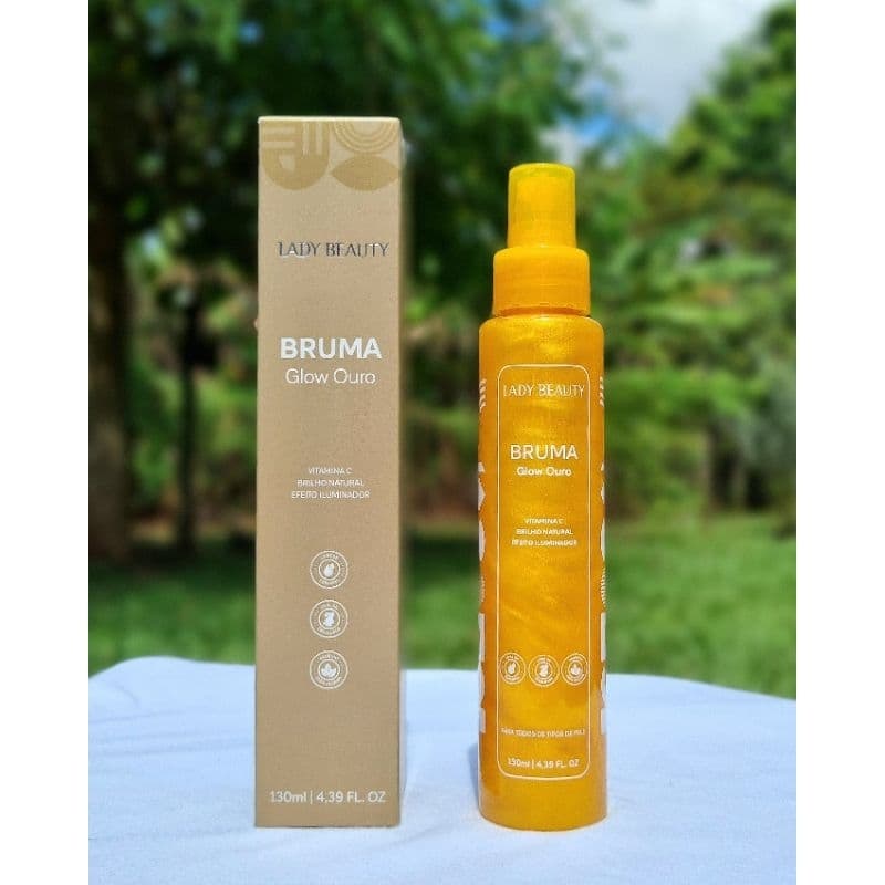 Bruma fixadora maquiagem Lady Beauty - Matte- Glow ouro - Fixador de maquiagem - Finalizador