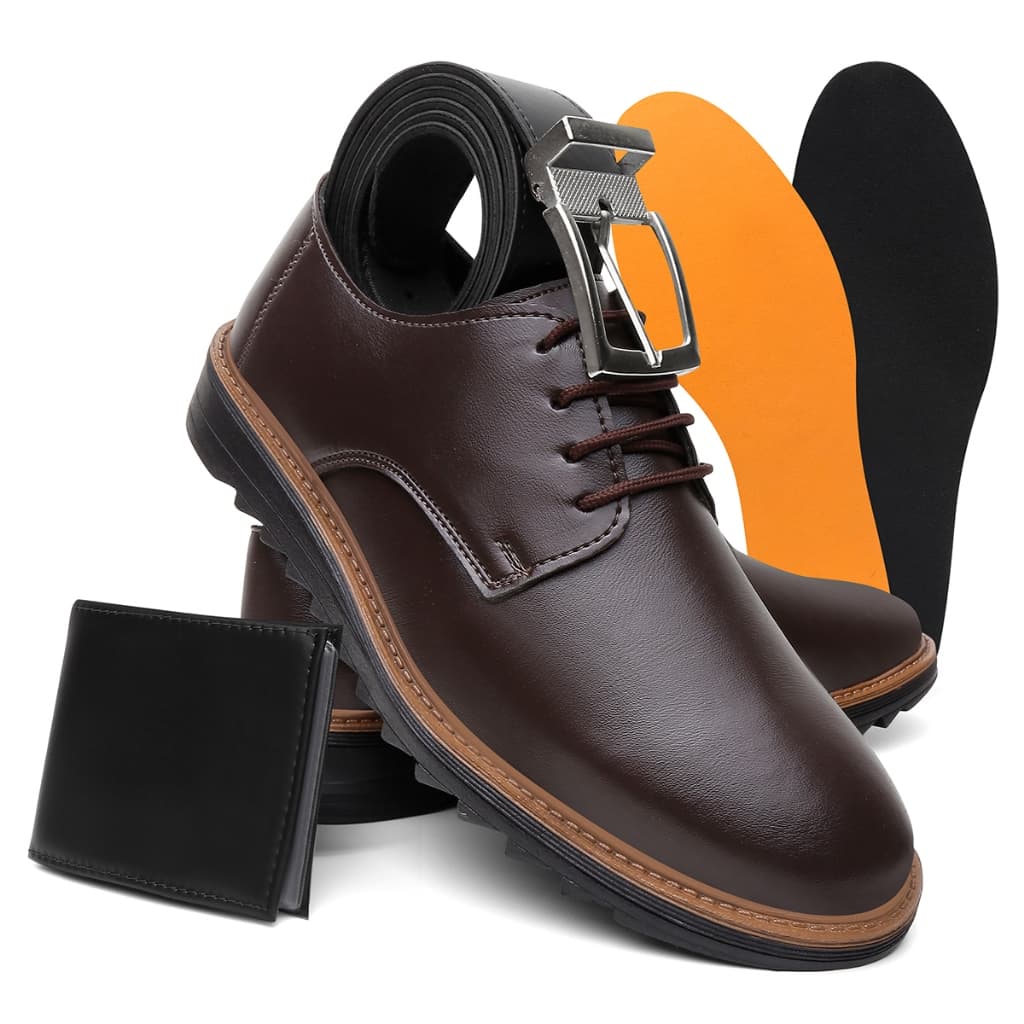 Kit Sapato Carteira Cinto E Palmilha Sapato Social Oxford Masculino Premium
