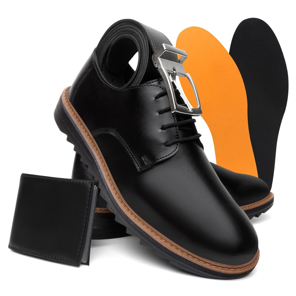 Kit Social Sapato Cinto e Carteira Sapato Social Casual Moderno