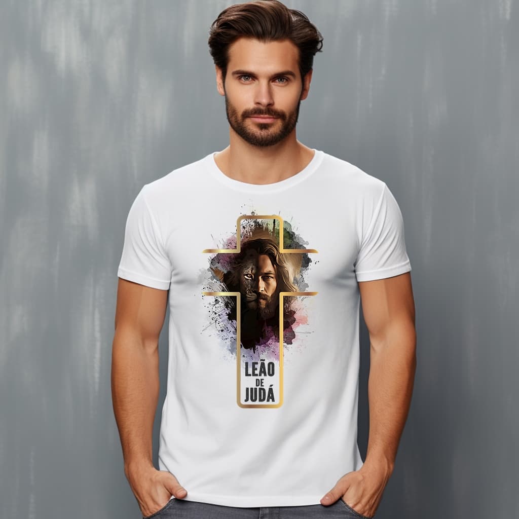 Camiseta JESUS O LEÃO DE JUDÁ Gospel