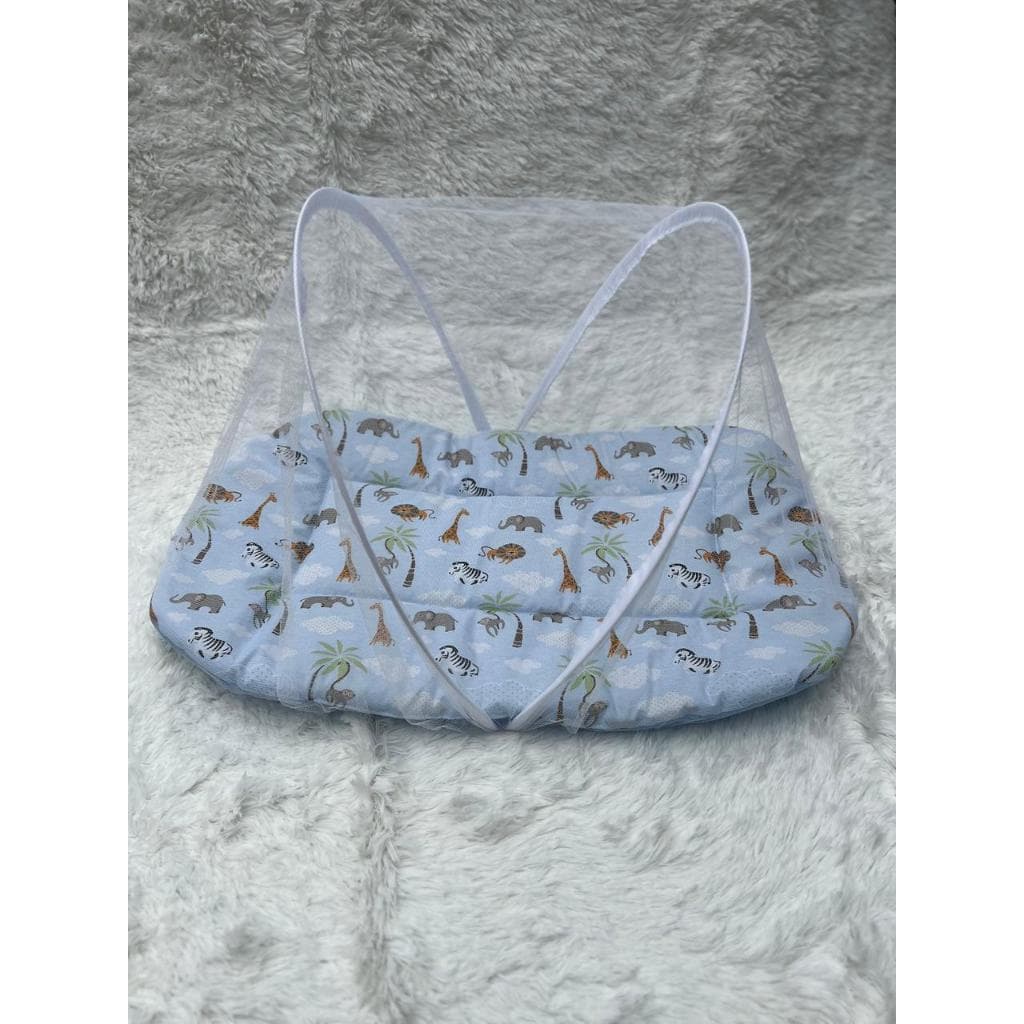 Berço Portátil com Mosquiteiro Safari azul bb