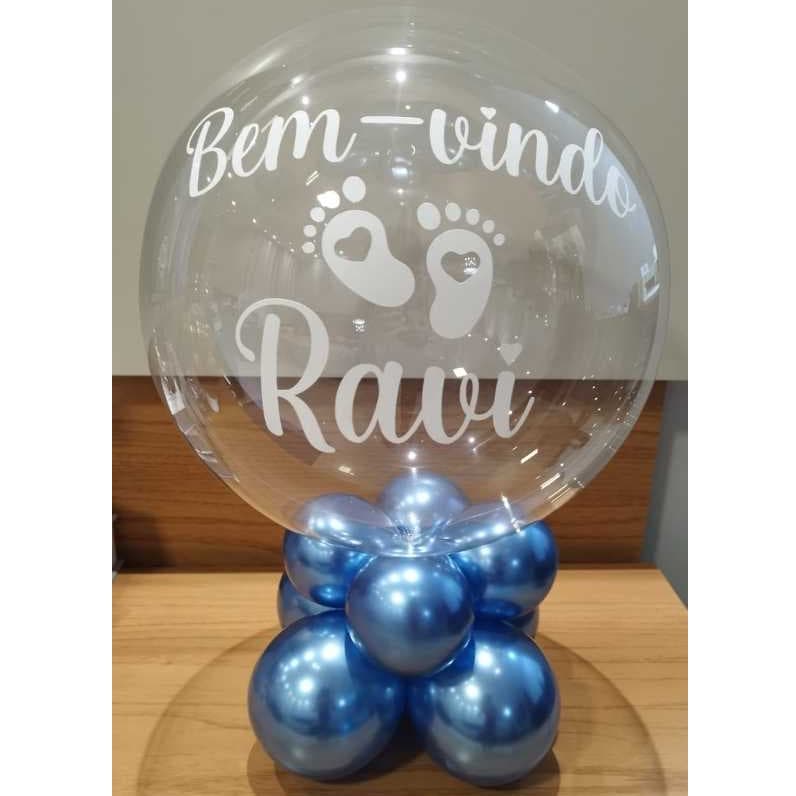 Balão Personalizado + Adesivo + 8 balões Metalizados