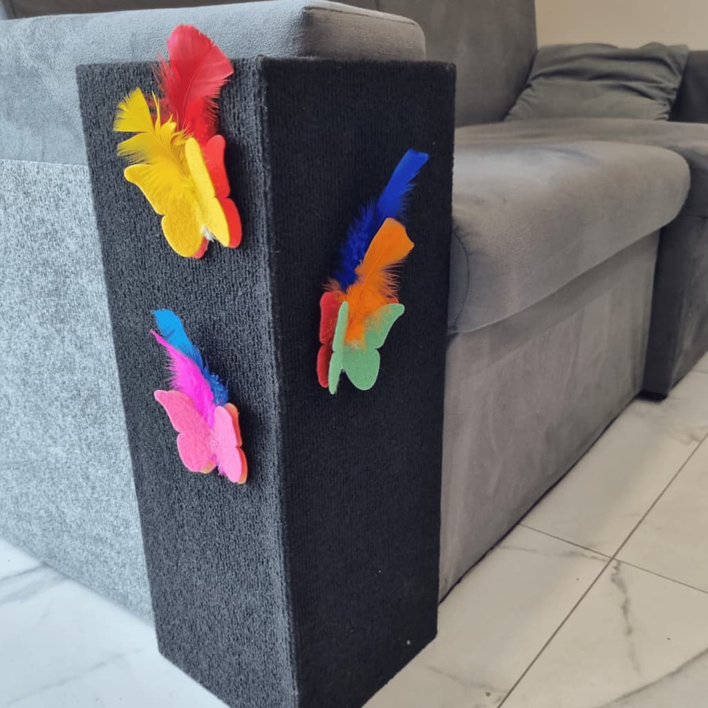 Brinquedo para Arranhador Adesivo – Acessório Interativo com Penas para Gato 1 Unidade