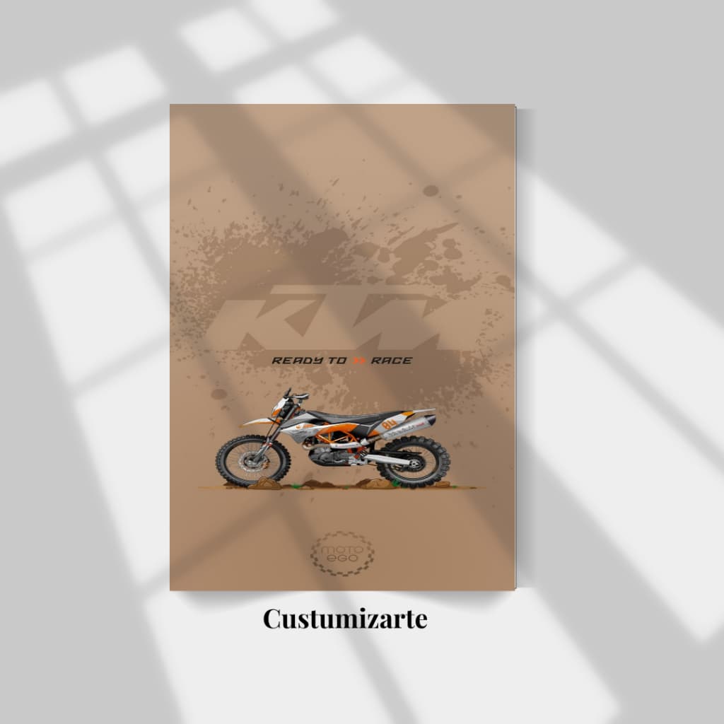 1 Quadro Decorativo Moto/ Sala, Oficina, Quarto, Escritório, KTM, MDF 20x28.