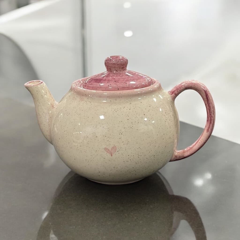 Chaleira Bule Café com Tampa em Cerâmica  Pintado a Mão