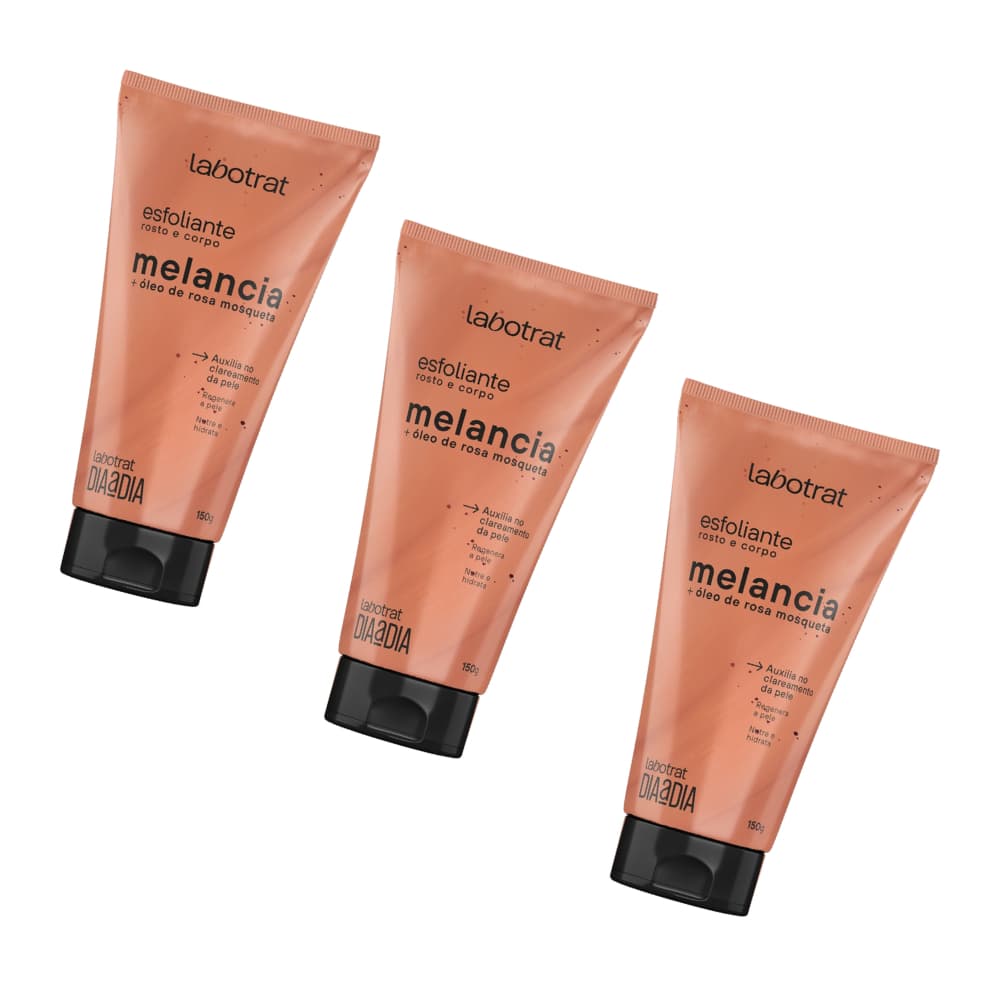 3 Esfoliante Melancia Corpo e Rosto 150g Labotrat