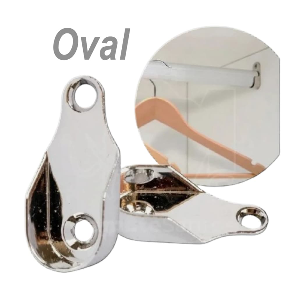 Kit 04 Suportes Cabideiro Lateral Polido Oval ou Redondo