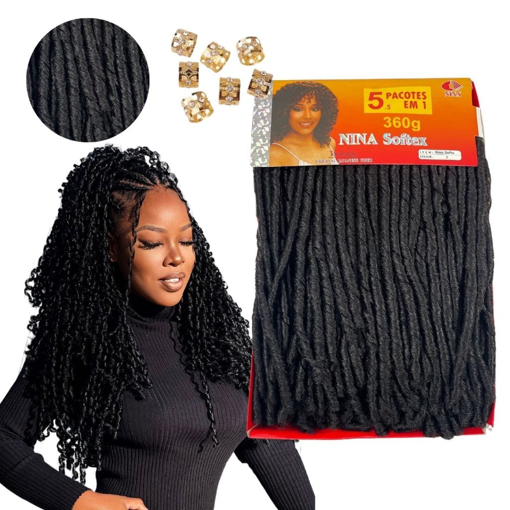 Cabelo Nina Softex 360 Pacotão 5 Em1 Várias Cores Fibra Japonesa  1 pacote faz uma cabeça