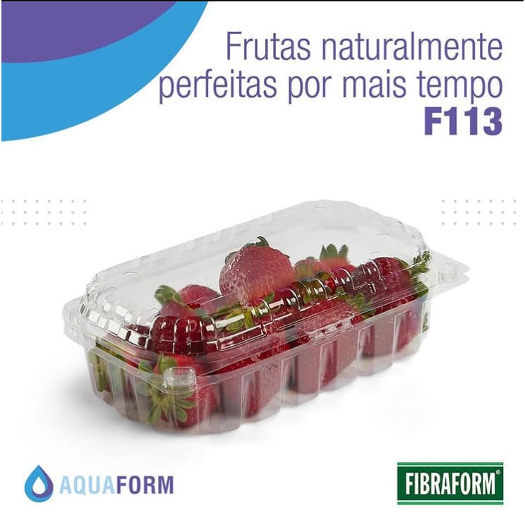 Ideal Para Frutas 300g Embalagem F113 com Furos PET - 200 Unidades - Fibraform
