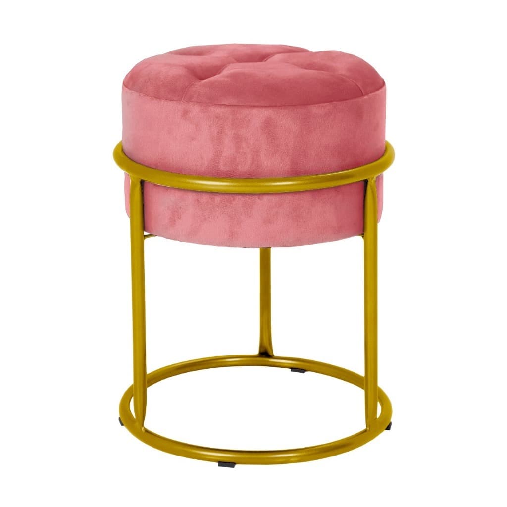 Puff Banqueta de Ferro com Argola - Decoração para Quarto, Sala, Penteadeira e Ambientes Modernos