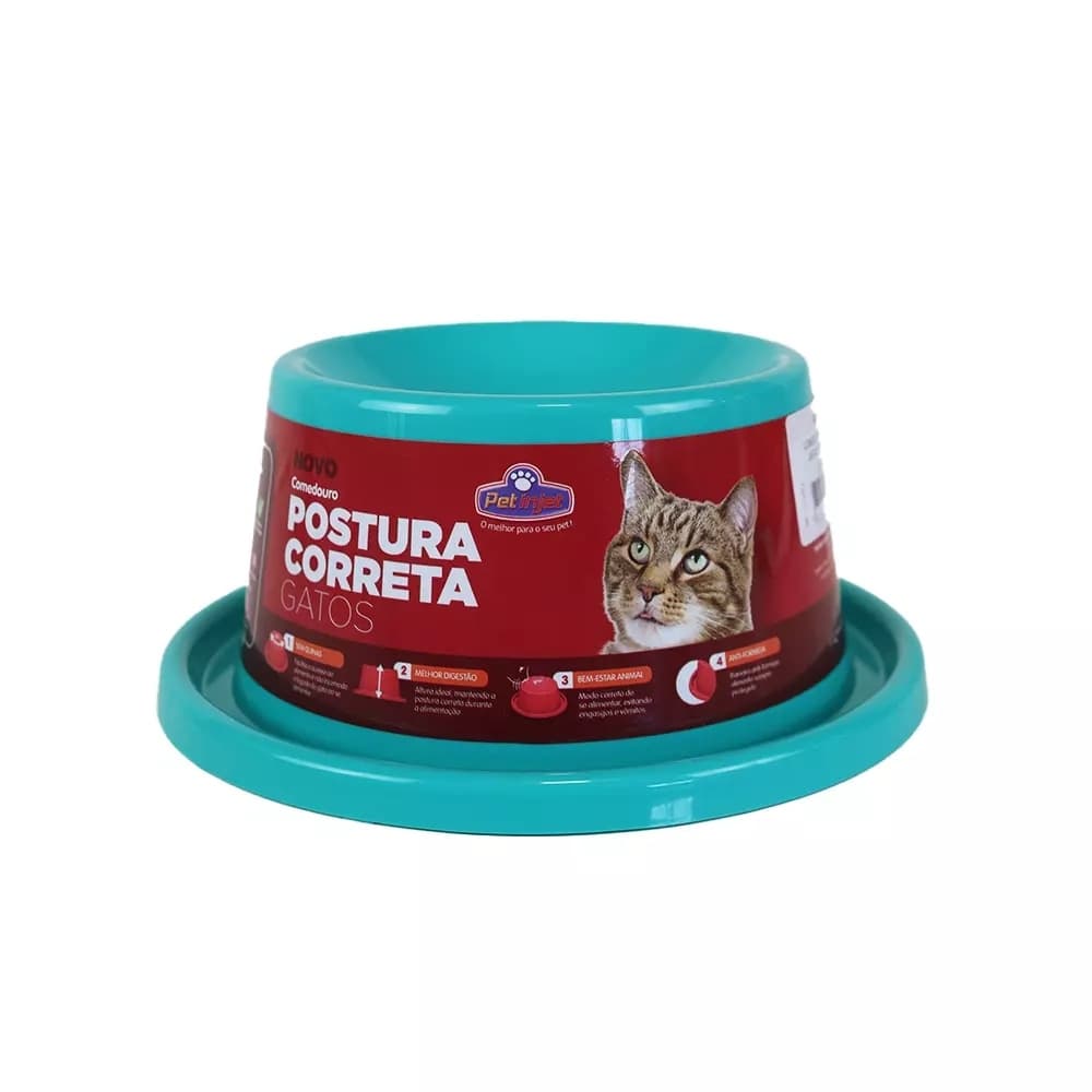 Comedouro Postura Correta Gato Design – Pet Injet