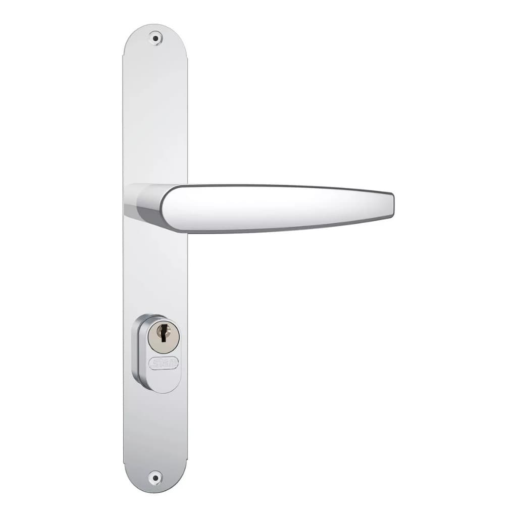 Fechadura Stam 603/33 Buzius 74mm Espelho Inox Perfil Metálico