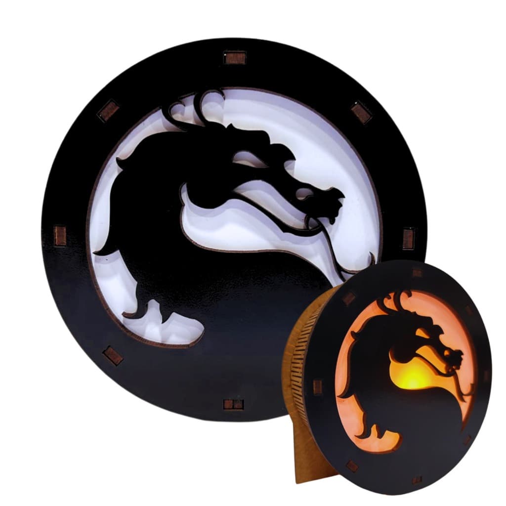 Luminária mortal kombat, abajur mortal kombat, mortal kombat
