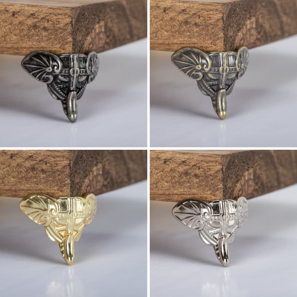 Kit 4 Pezinhos Pés Elefante Metal Decoração Artesanato Bandejas Caixas Mdf + Parafusos Ferragens