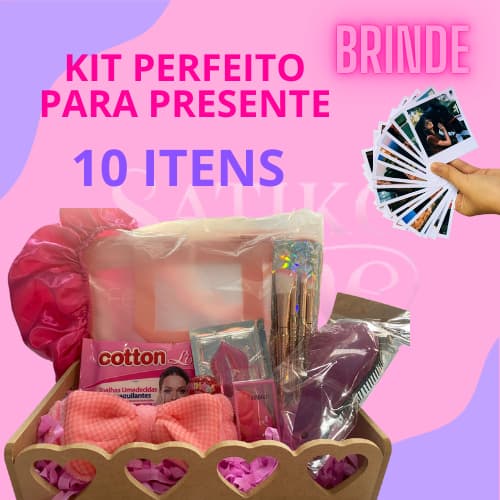 KIT 9 ITENS DE MAQUIAGEM + 1 BRINDE POLAROID EMBALADO P PRESENTE
