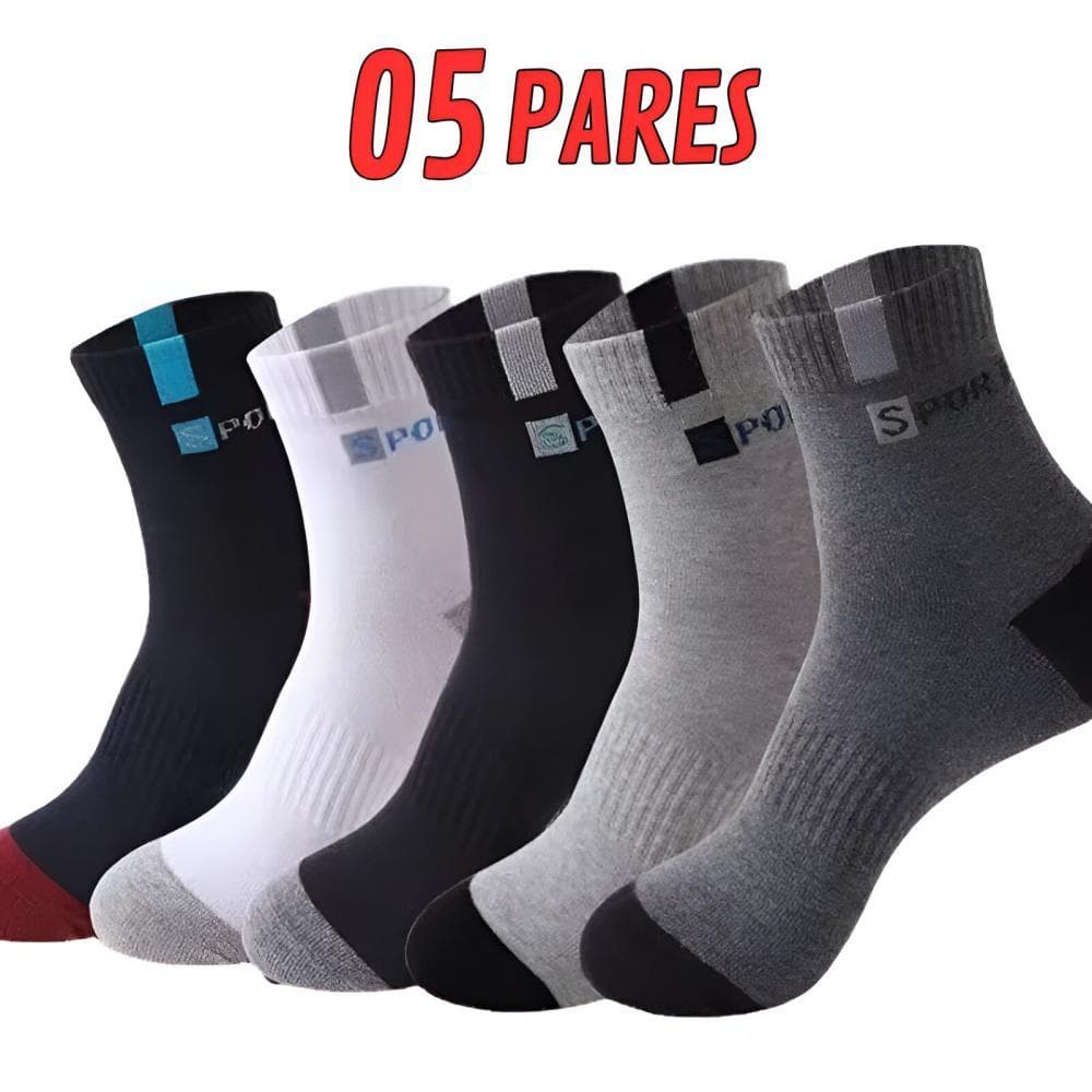 Kit 5 Pares de Meias Masculina Adulto Cano Longo Alto com Estampa