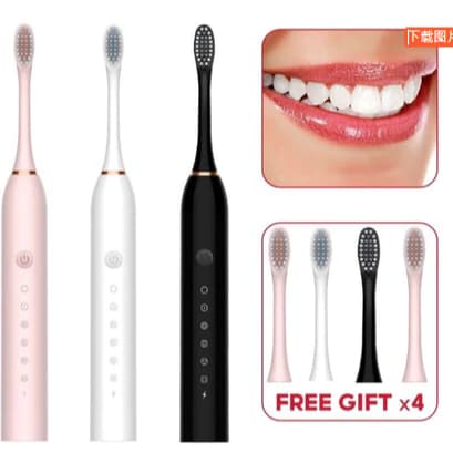 Escova De Dentes Elétrica IPX7 Com Cabeça Substituivel inteligente Ultrassônico À Prova D'água