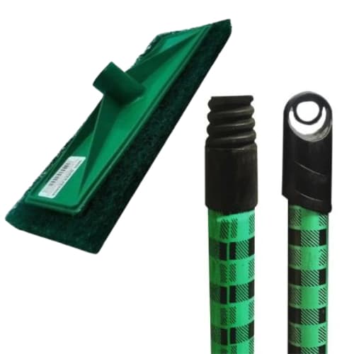 ESPONJA DE FIBRA COM SUPORTE EM CEPA DE PLÁSTICA REFORÇADA - LIMPEZA PESADA Piso Azulejo (Com Cabo)