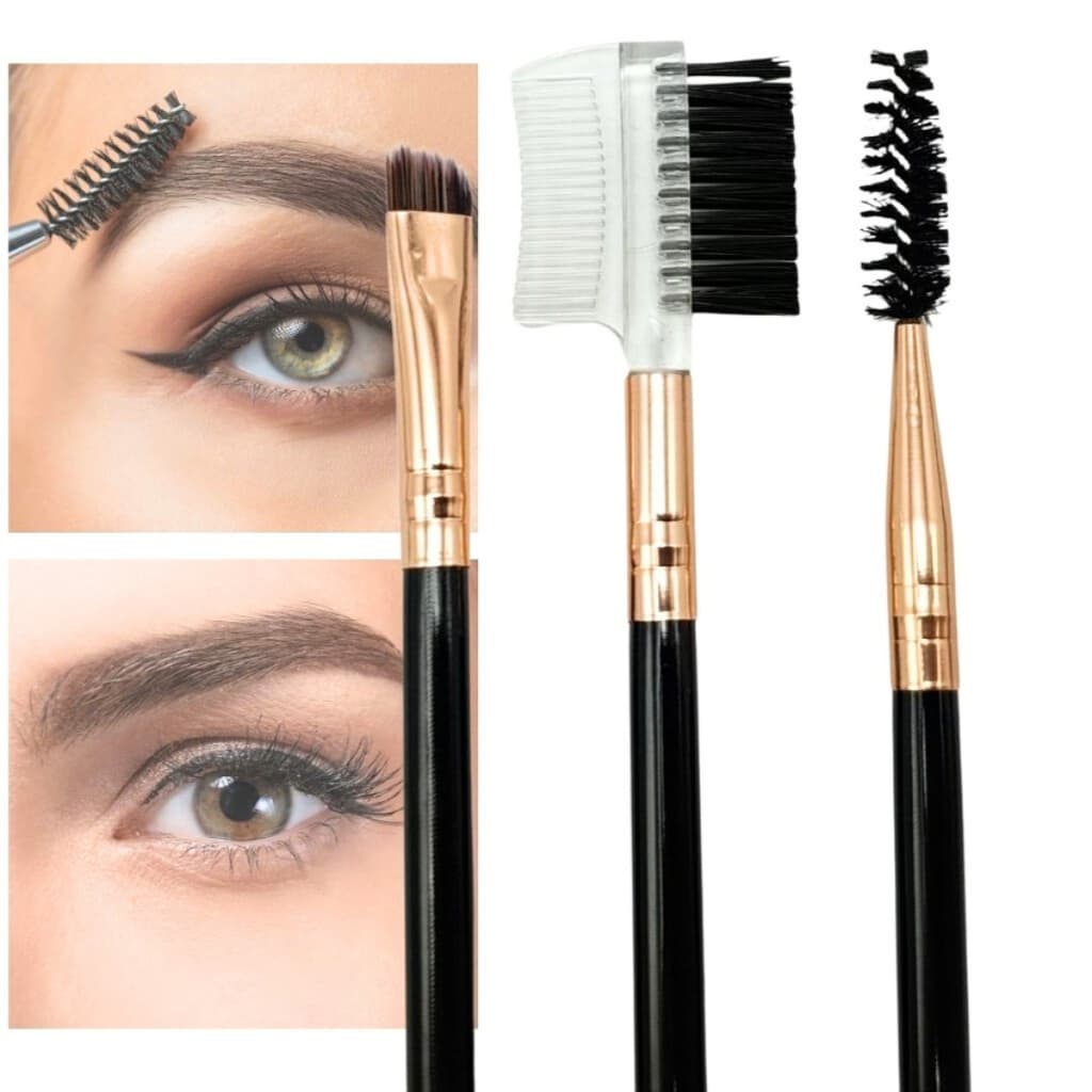 Kit 3 Pincéis de Maquiagem para Sobrancelha