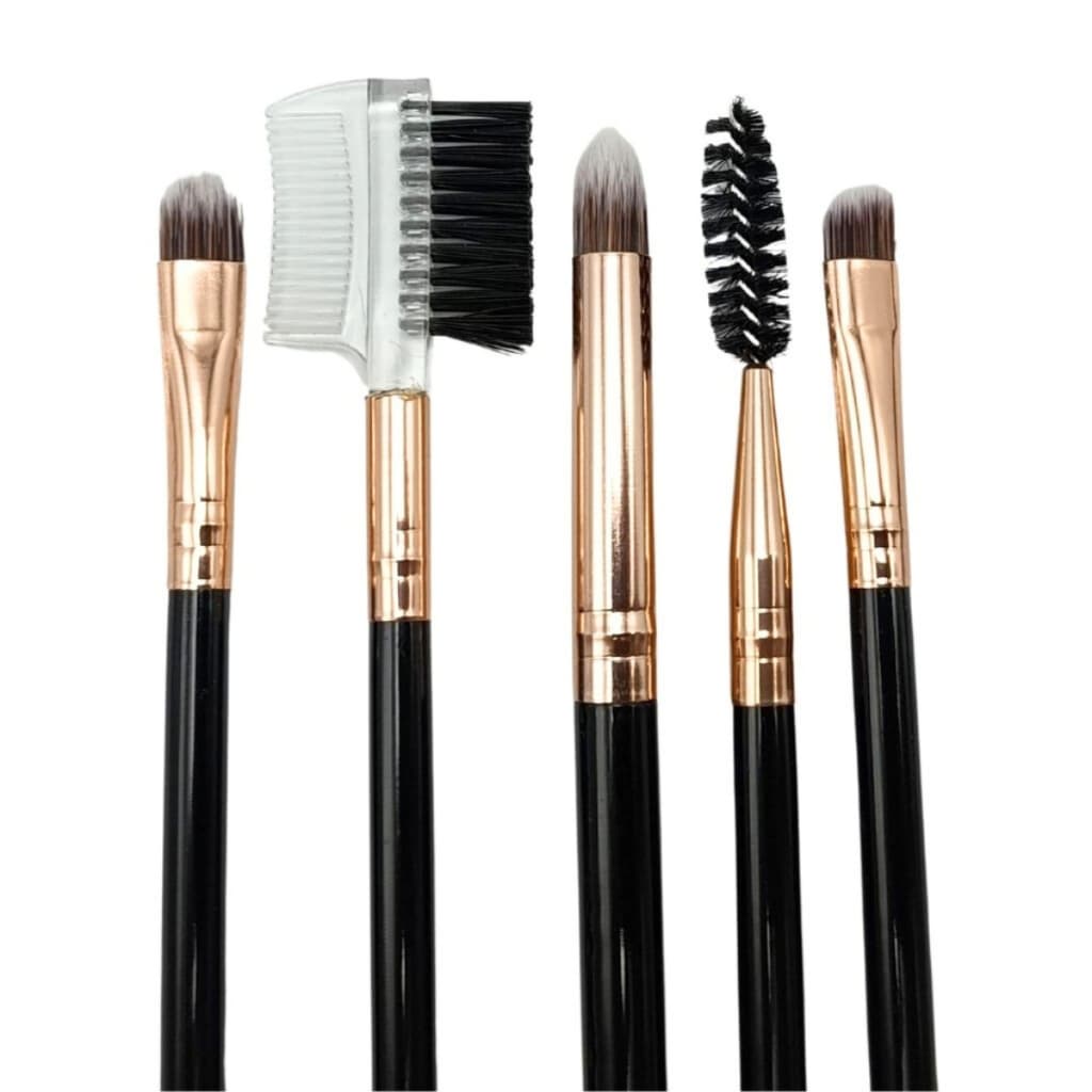 Kit 5 Pincéis de Maquiagem para Sobrancelha e Olho