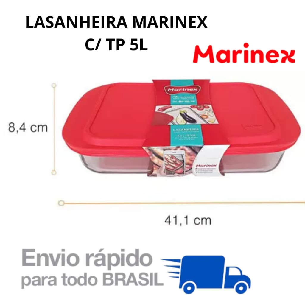 Jogo De Lasanheira Marinex  Com Tampa 5 Litros